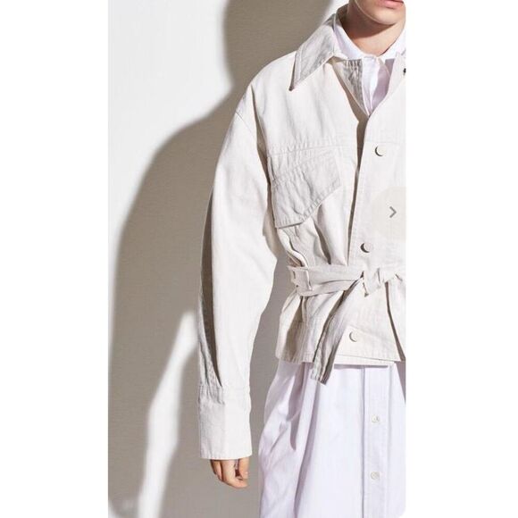 Vince Denim Utility Jacket belted size M - Picture 3 of 14